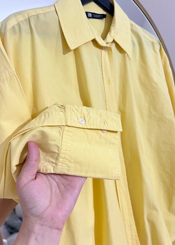 Zara Acik Sari Oversize Gomlek