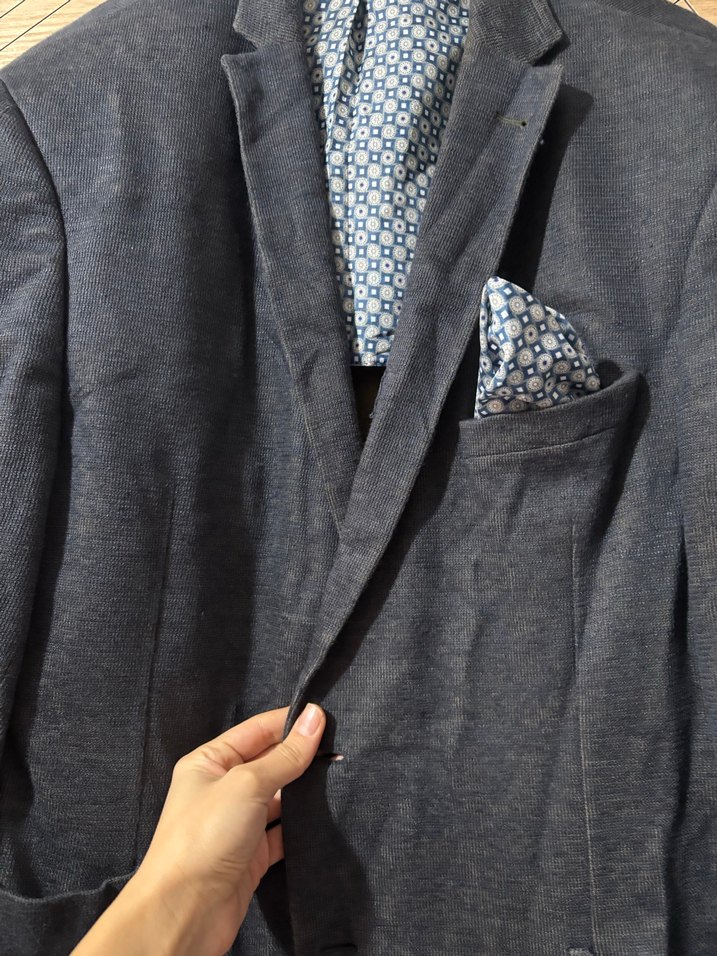 Düğmeli Gri Erkek Blazer Ceket - Görsel 2