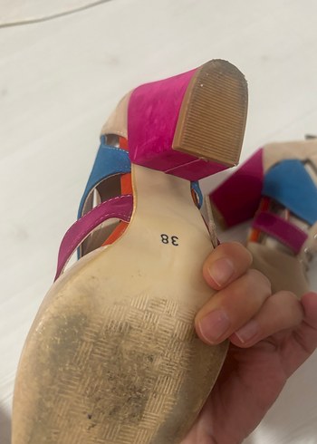 Nine West Kadın Çok Renkli Süet Dolgu Topuklu Stiletto