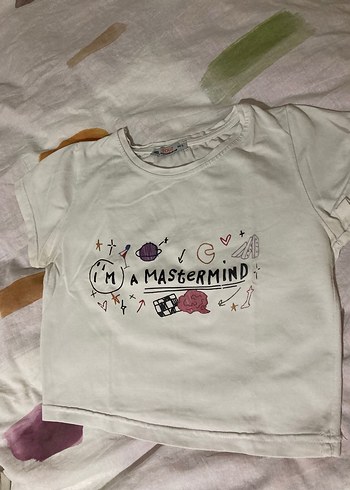 Trendyol Baskılı Beyaz Crop