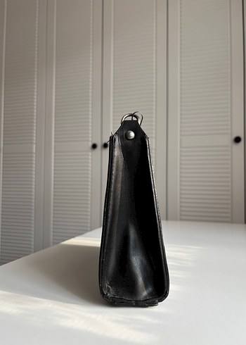 Beden siyah Renk Siyah Deri Kemerli Minimalist Kadın Çanta