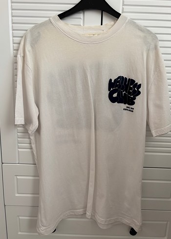 Diğer Beyaz Baskılı Oversize Unisex Tişört