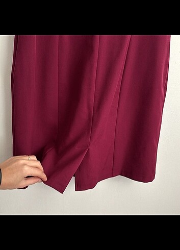 46 Beden bordo Renk Elbise