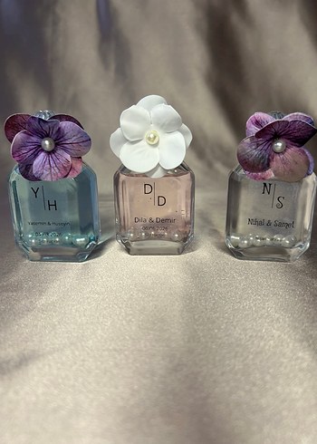 Hediyelik Cam Şişe İncili ve Simli - Görsel 2