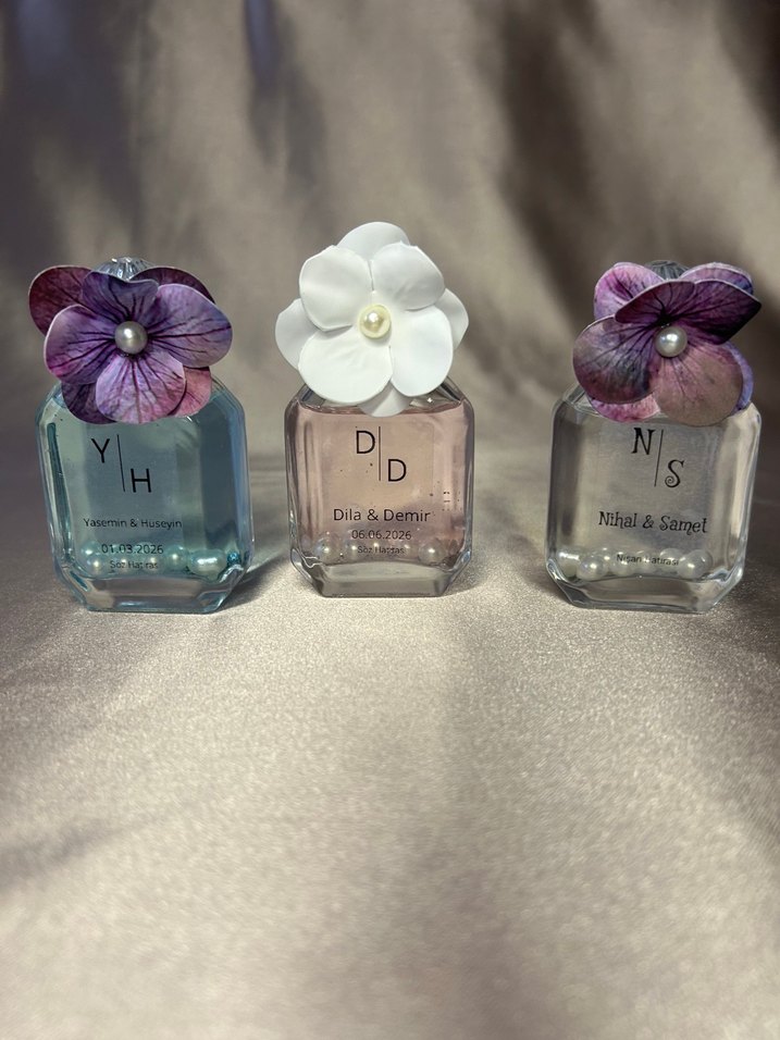 Hediyelik Cam Şişe İncili ve Simli - Görsel 2