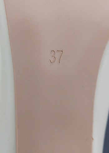 37 Beden Bej Deri Tokalı Stiletto Kadın Topuklu Ayakkabı