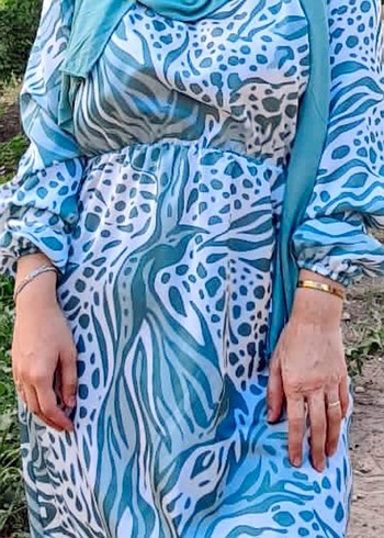 Yeşil Kadın Tesettür Elbise 38 40 beden - Görsel 6