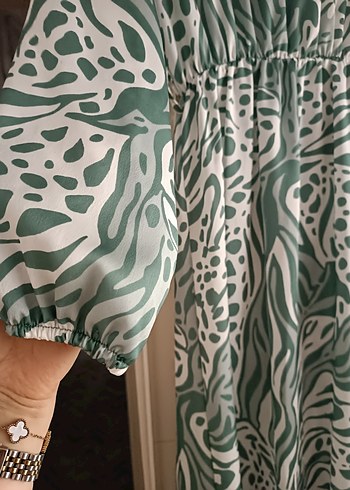 Yeşil Kadın Tesettür Elbise 38 40 beden - Görsel 3