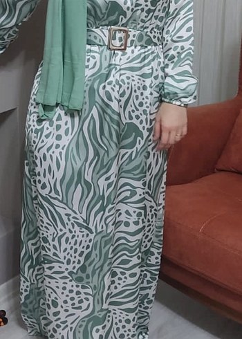 Yeşil Kadın Tesettür Elbise 38 40 beden - Görsel 7