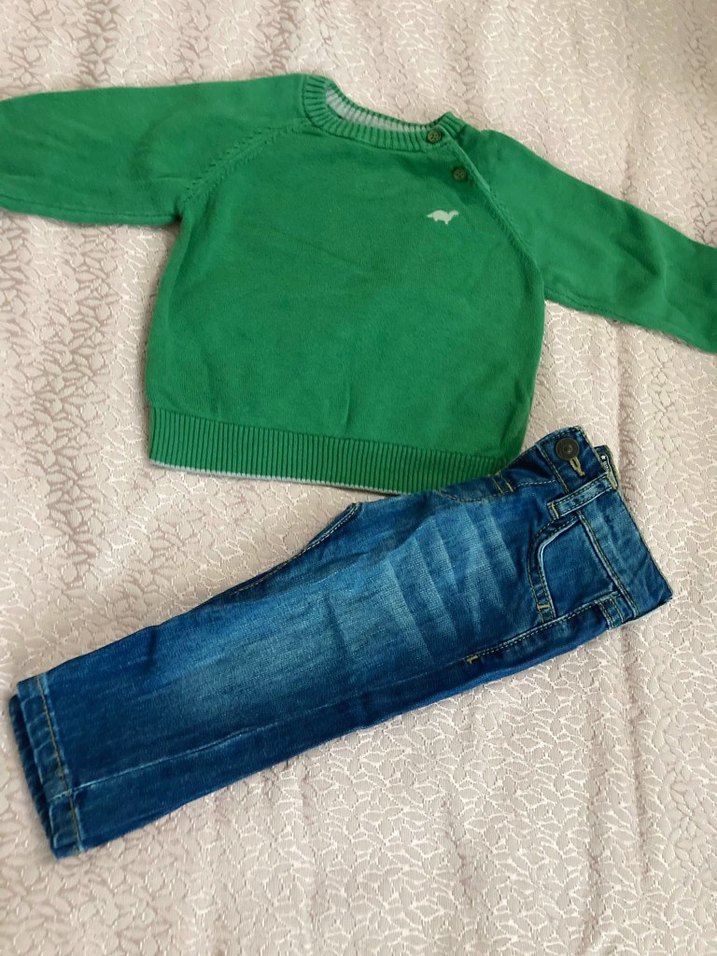 Lcwaikiki 6 9 ay Erkek Bebek Triko Kazak ve kot Pantolon - Görsel 2