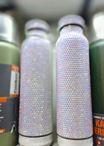 Renkli Taşlı & Bluetooth höparlörlü termos - Görsel 3