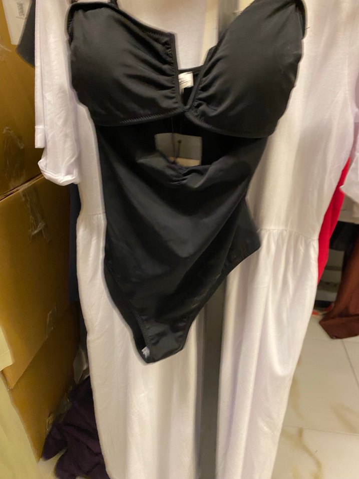 Siyah Kemerli İnce Askılı Kadın Mayo - Görsel 2