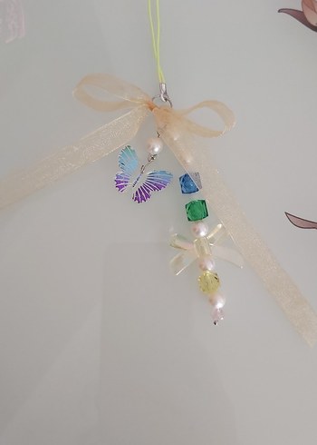 Boncuklu Çok Renkli Kelebek Charm - Görsel 4