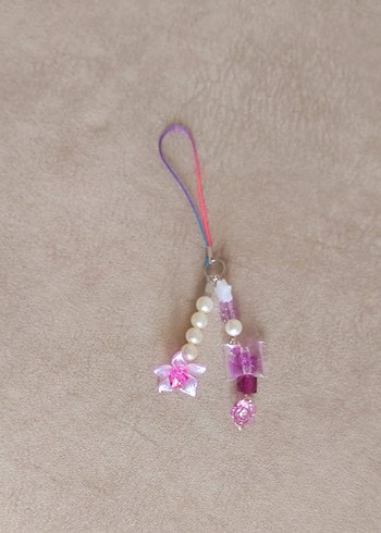 mor Boncuklu Çiçekli Kadın Charm - Görsel 2