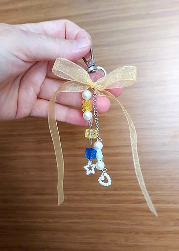 Altın Renkli Bohem Kurdeleli Anahtarlık - Görsel 2