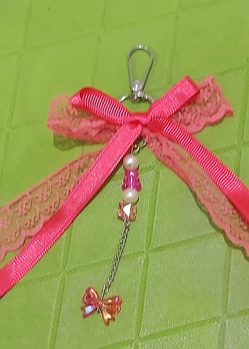 Pembe lolita Kurdele Bohem Anahtarlık - Görsel 2