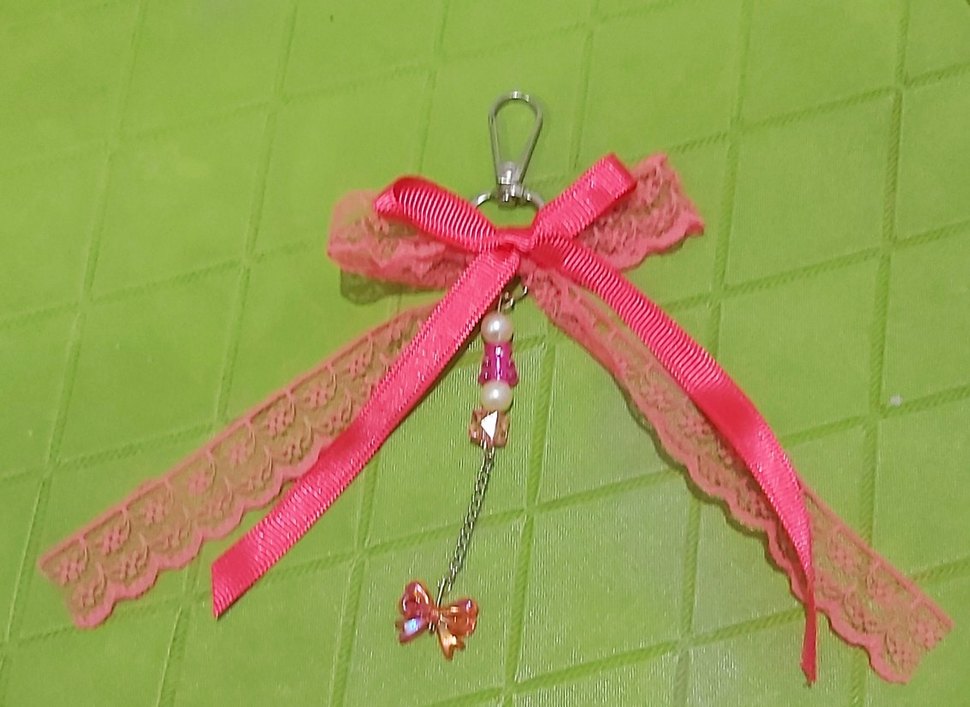 Pembe lolita Kurdele Bohem Anahtarlık - Görsel 2