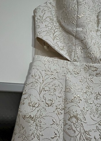 Diğer Klasik Elegan Beyaz Uzun Abiye Elbise