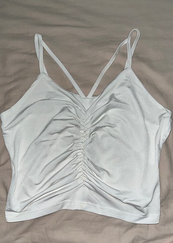 Beyaz İnce Askılı crop