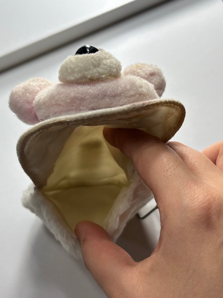 Bej Peluş Ayıcık Anahtarlık Para Cüzdanı - Görsel 4