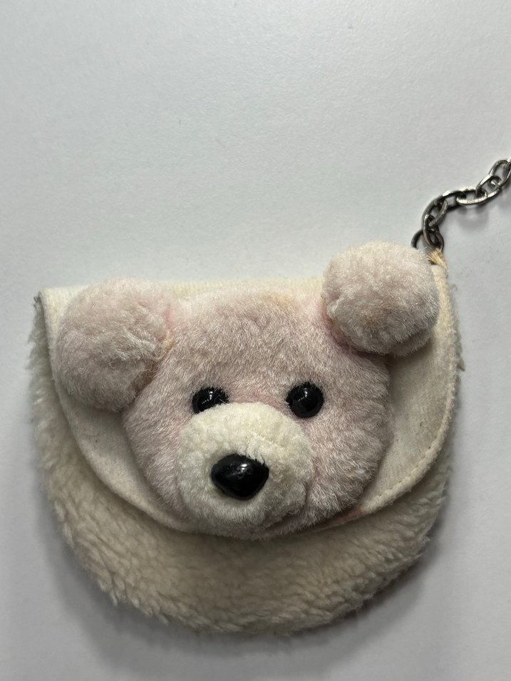 Bej Peluş Ayıcık Anahtarlık Para Cüzdanı - Görsel 2