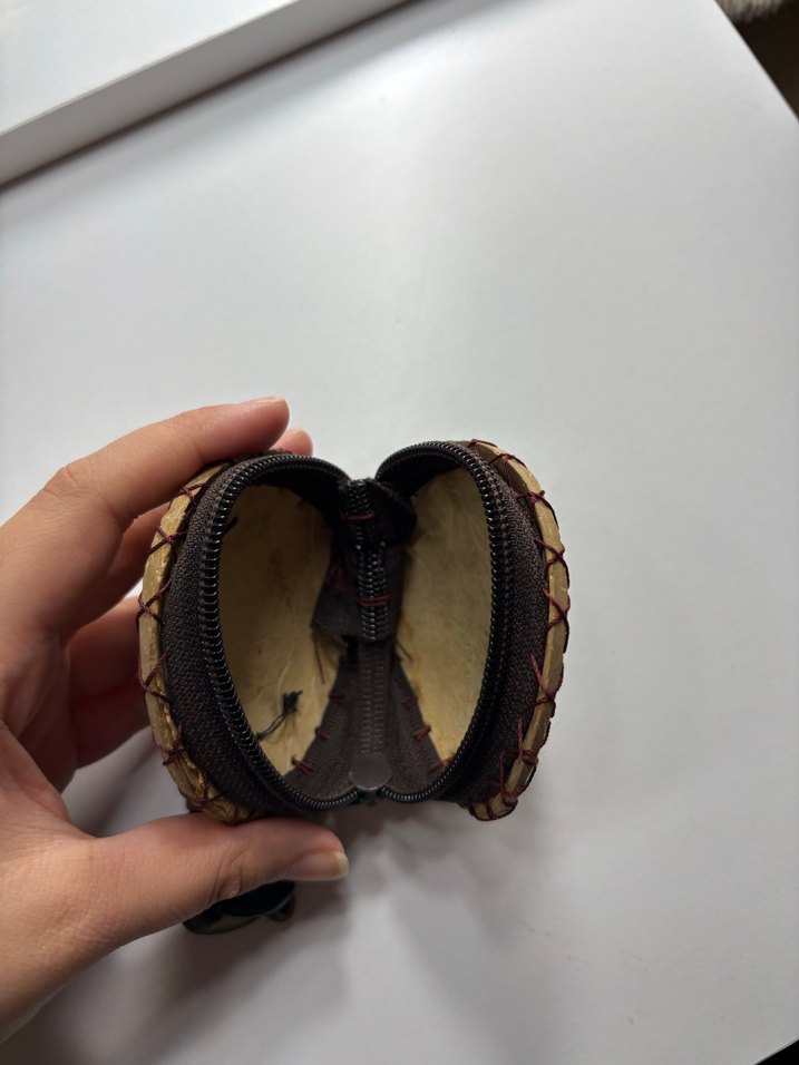 Boncuk İşlemeli Altın Renkli Bozuk Para Cüzdanı - Görsel 4