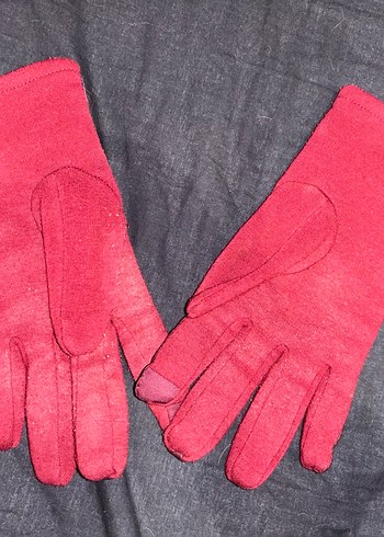 Bordo Kürklü Deri Kadın Eldiven - Görsel 2