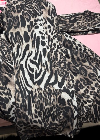 Kahverengi Zebra Desenli İnvee takım İspanyol paça - Görsel 3