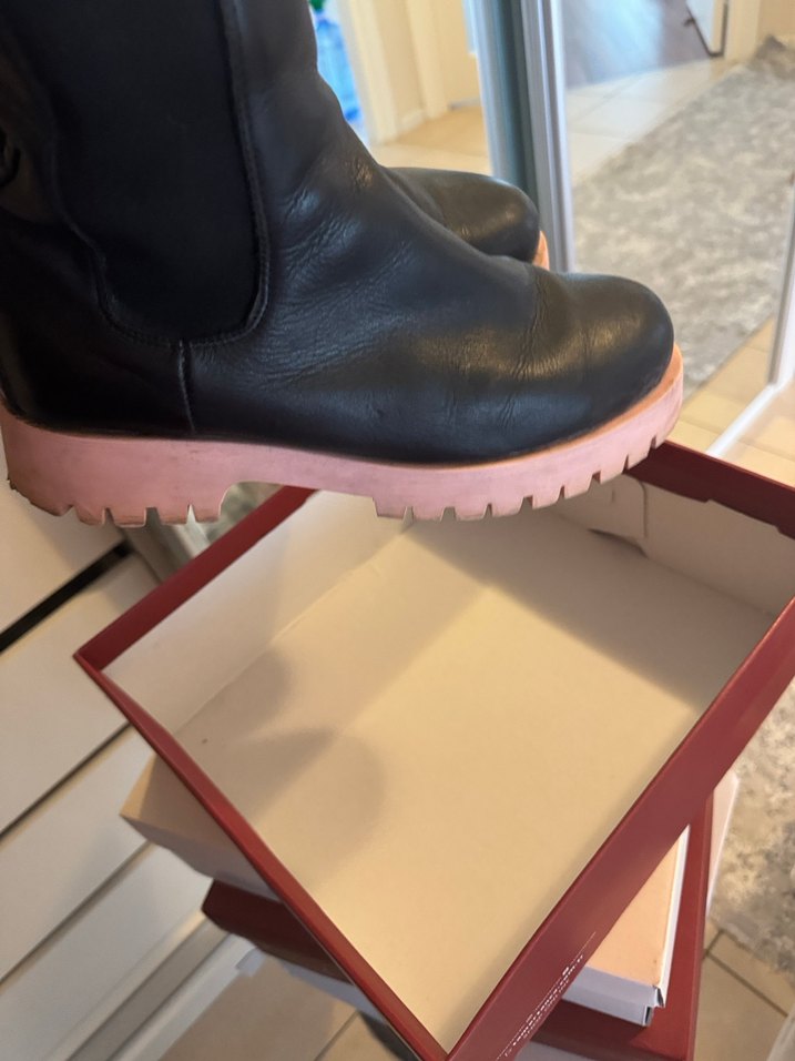 Siyah Deri Kadın Bot, - Görsel 2