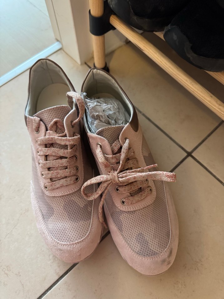 Pembe Platform Topuklu Bağcıklı Kadın Spor Ayakkabı - Görsel 2