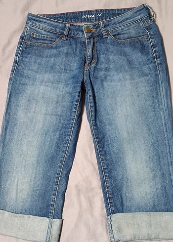 Mavi Midi Denim Şort