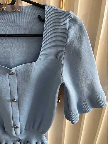 Zara Mavi fırfırlı bluz