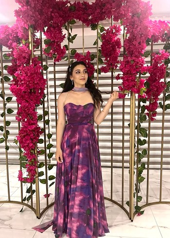 Mor Bağlamalı Uzun Bohem Elbise - Görsel 4