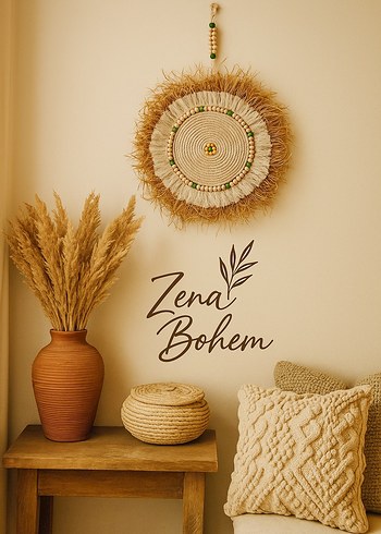 Bohem Tarzı Hasır Duvar Süsü