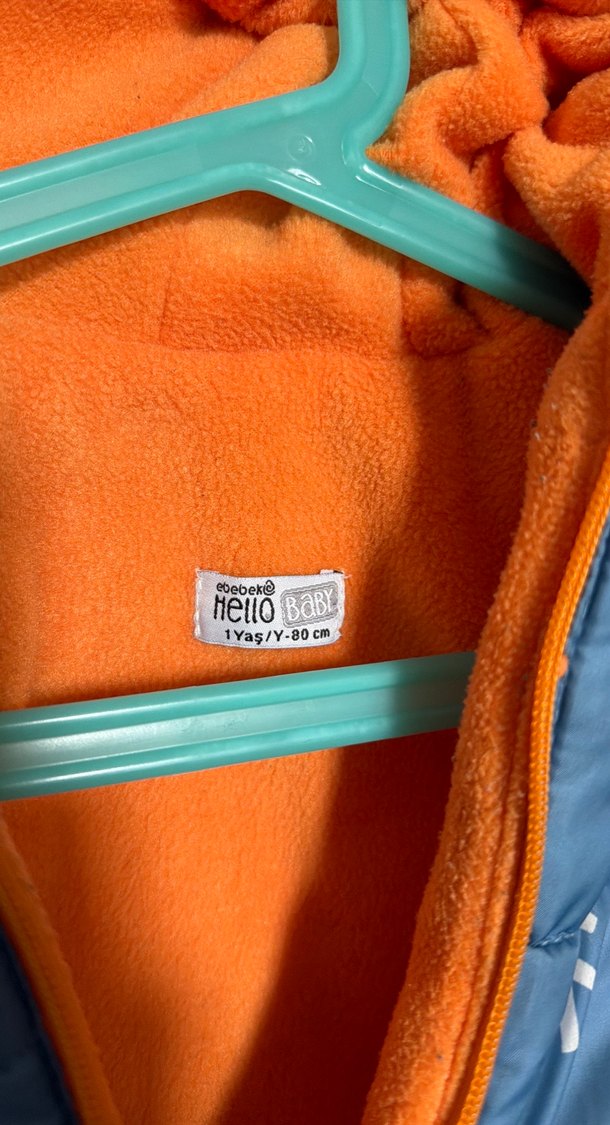 Kapüşonlu, Fermuarlı Mavi Erkek Çocuk Mont - Görsel 2