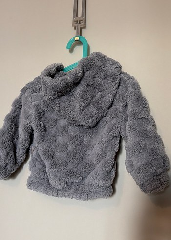 Gri Erkek Çocuk Düğmeli Polar Sıcak Mont - Görsel 5