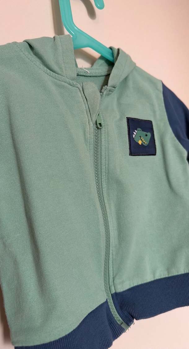 Fermuarlı Kapüşonlu Erkek Çocuk Pamuklu Hırka - Görsel 3