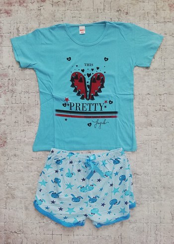 Yüzde yüz PAMUK Kadın Şortlu Pijama Takımı