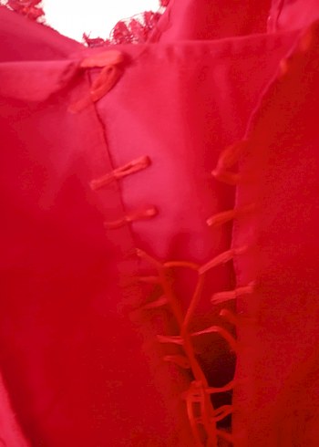 Kırmızı Payetli Uzun Askılı Abiye Elbise - Görsel 3