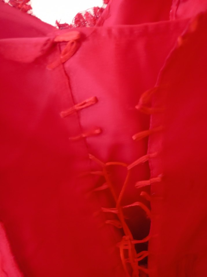 Kırmızı Payetli Uzun Askılı Abiye Elbise - Görsel 3