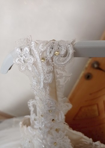 Straplez Beyaz Vintage Prenses Gelinlik - Görsel 5