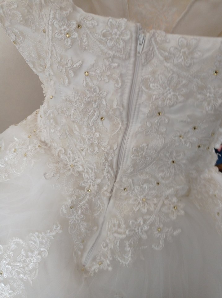 Straplez Beyaz Vintage Prenses Gelinlik - Görsel 2