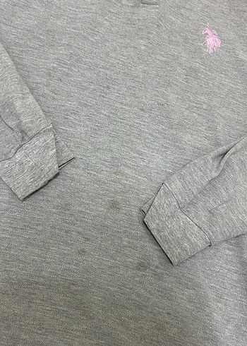 Gri Uzun Kollu unisex  Polo Tişört - Görsel 3