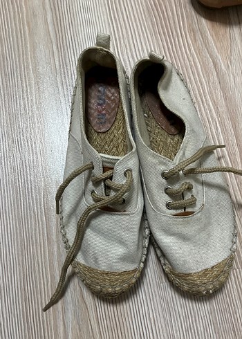 Kadın Keten Beyaz ayakkabı - Görsel 3