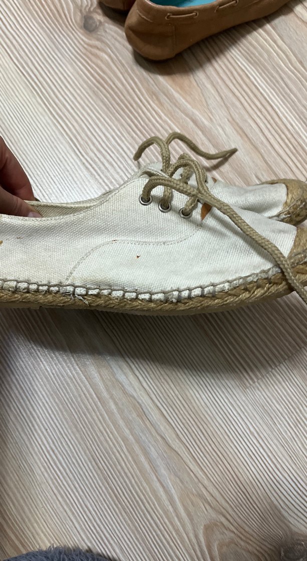 Kadın Keten Beyaz ayakkabı - Görsel 2