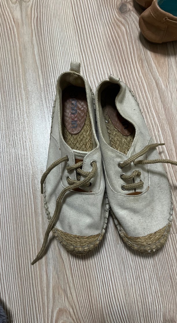 Kadın Keten Beyaz ayakkabı - Görsel 3