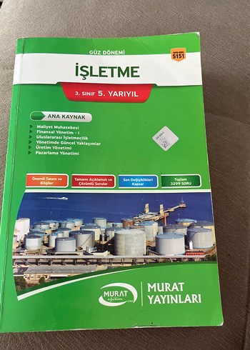 Murat Yayınları İşletme 3. Sınıf 5. Yarıyıl Kitabı