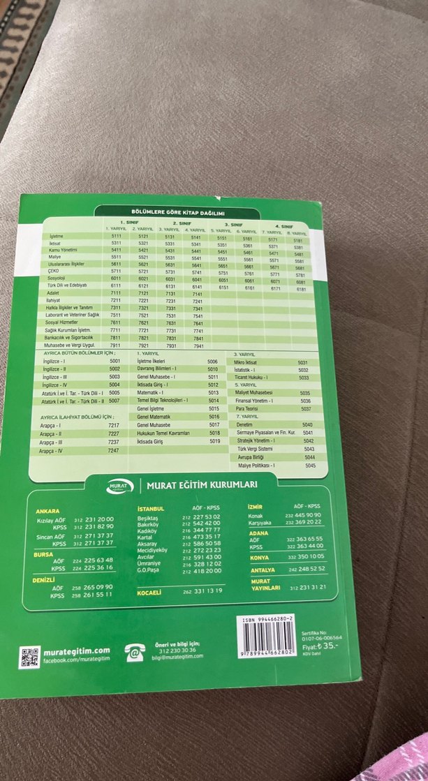 Murat Yayınları İşletme 3. Sınıf 5. Yarıyıl Kitabı - Görsel 2