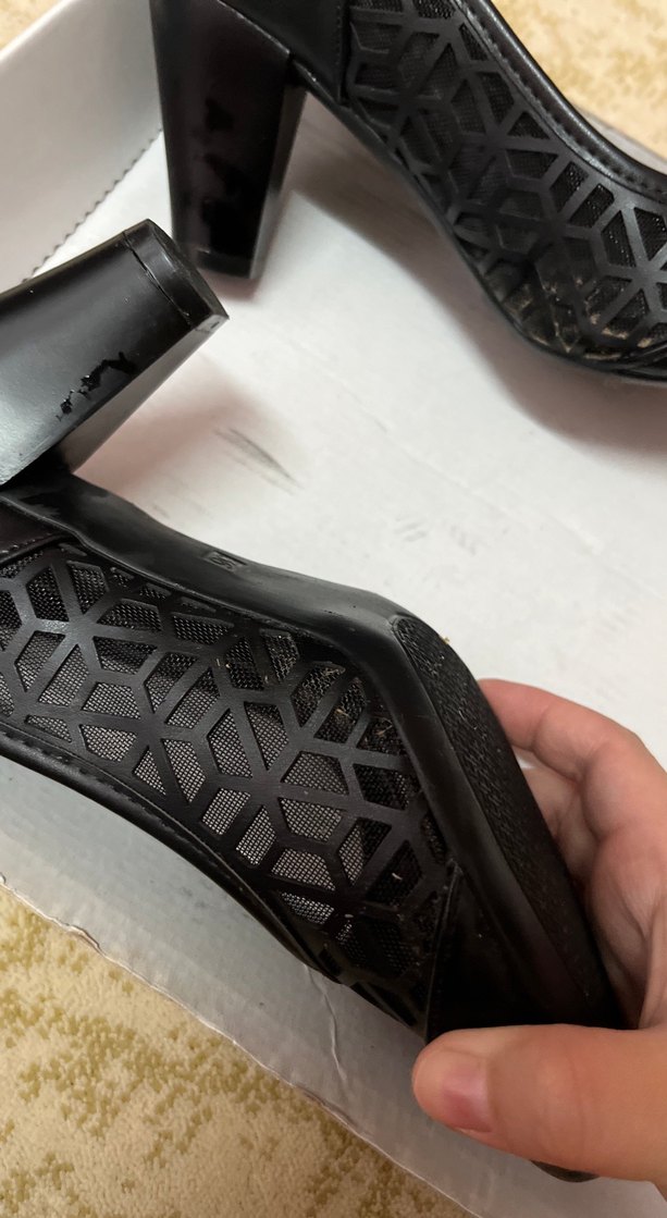 Siyah Bağcıklı Kadın Dolgu Topuk Stiletto - Görsel 4