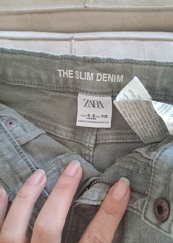 4 Yaş Beden Zara Erkek Çocuk Denim Pantolon-haki
